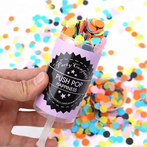 Mini Push-Up Containerpapier | Zilver | Ronde | Bulk Confetti | Push Pop Confetti