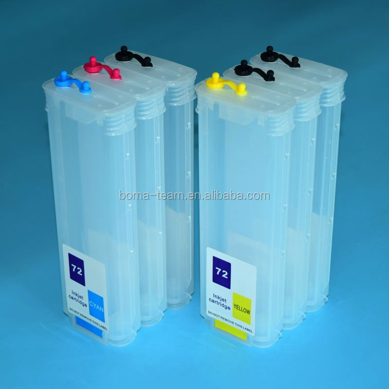 280ML ריק למילוי דיו מחסנית 6 צבעים עבור HP 72 עבור HP T610 T620 T795 T1100 T1120 T1200 T1300 t770 T790 קושרים