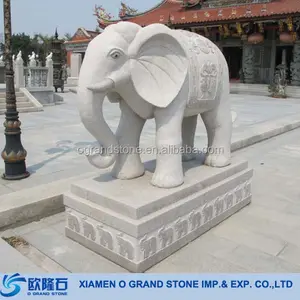 Estátua antiga de escultura de elefante de pedra mármore