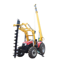 Machine de forage à tarière pour poteaux de sol, tracteur grue