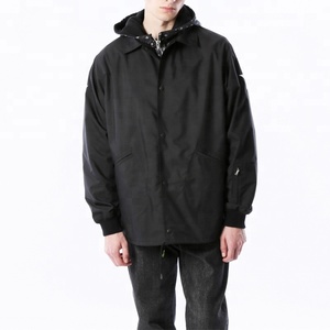 Blousons Bomber Noirs Décontractés Personnalisés Coupe-Vent en Toile pour Hommes – Vêtements d'extérieur OEM – Blousons Homme Tissés Style <span class=keywords><strong>North</strong></span> <span class=keywords><strong>Face</strong></span> Coupe Ample - Product Image 2