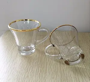 shot glass with gold rim tea cup glassware