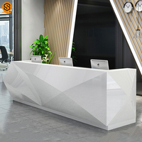 Corians new design Front Office 2 Person Reception cashier Desk beauty Salon Reception Counter Design