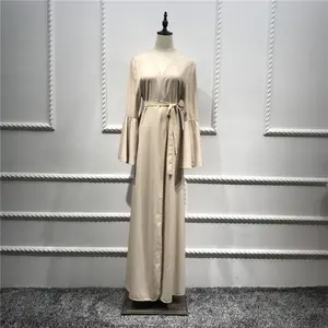 Groothandel Vest Lange Mouwen Islamitische Wrap Nieuwe Komende Fancy Ontwerp Moslim Dubai Front Open Abaya Japanse Kimono Kostuum