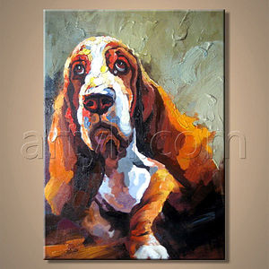 gros <span class=keywords><strong>chien</strong></span> mignon <span class=keywords><strong>peinture</strong></span> sur toile - Product Image 1