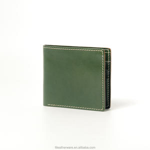 Pin ev — portefeuille en cuir de vache pour hommes, mince et vert - Product Image 1