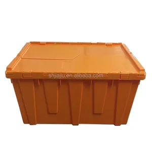 JOIN moving lidded crate nestable and stackable shipping container plastic tote boxes with hinged lids