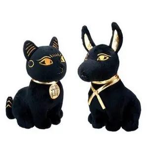 Egyptische Black Golden Knuffeldier Kat Anubis Knuffel