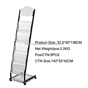 Estante de folleto de Metal, soporte de piso de exhibición para revistas - Product Image 2
