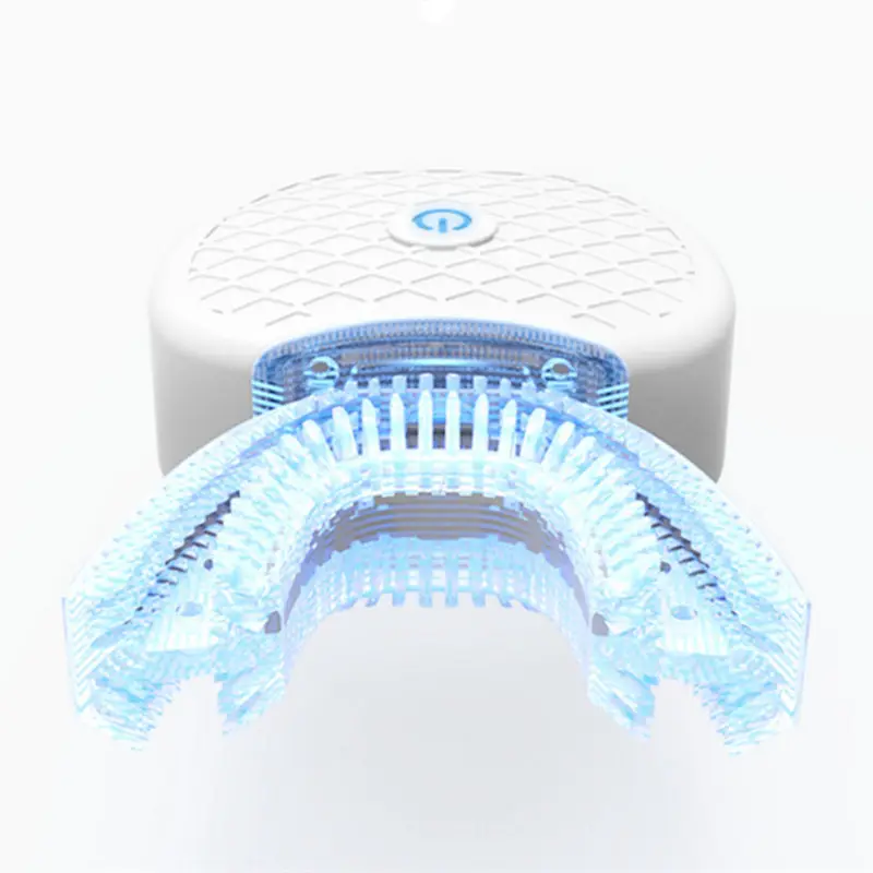 स्वचालित इलेक्ट्रिक टूथब्रश ठंड प्रकाश Whitening दांत क्लीनर 360 डिग्री Brushing के साथ वायरलेस चार्जिंग यू प्रकार टूथब्रश