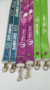 Venta caliente barato imprimir su propia insignia identificación del tejido cuello lanyard para llaves clip - Product Image 3