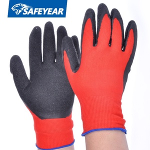Gants en <span class=keywords><strong>Latex</strong></span> texturé, avec revêtement en <span class=keywords><strong>Nylon</strong></span> rouge, <span class=keywords><strong>13G</strong></span>, pour la Construction, offre spéciale, - Product Image 1