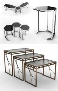 Su misura Commerciale Hotel banchetto del partito in oro rosa gambe temperato specchio di vetro di esposizione di prodotti ristorante di bellezza tavolo del buffet - Product Image 6