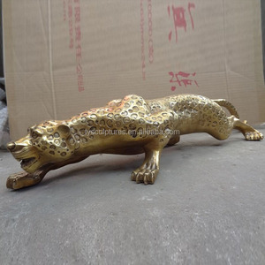 Escultura dorada de metal de alta calidad, estatua de tigre de bronce de tamaño real - Product Image 6