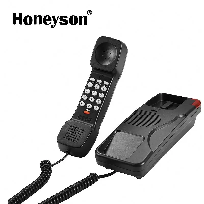 Hotel Analog Telephone Black Color Landline Room Phone For Hotel Guest Rooms Blossom Hotel Supplies