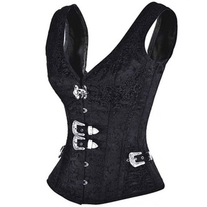 Abito <span class=keywords><strong>Corsetto</strong></span> Gotico Vintage Sexy <span class=keywords><strong>Nero</strong></span> con Gonna Steampunk in <span class=keywords><strong>Pizzo</strong></span> <span class=keywords><strong>Nero</strong></span> per Feste - Product Image 4