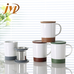 Trung Quốc Nhà Sản Xuất Giá Rẻ Cá Nhân Hóa Chất Lượng Cao 350cc Trà Gốm Infuser Cup <span class=keywords><strong>Mug</strong></span> Với Silicone Nắp - Product Image 1