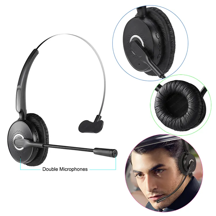 Telephone operator headphone wireless usb rechargeable headset blue tooth call center headset