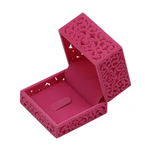 Fábrica profesional de estilo chino rojo de terciopelo de lujo cajas de joyería