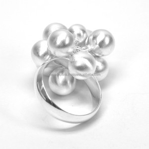 Bague en argent sterling 925 avec boules brossées - Product Image 3