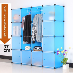 Sistema <span class=keywords><strong>de</strong></span> armario portátil <span class=keywords><strong>de</strong></span> plástico, bricolaje, con 2 carriles <span class=keywords><strong>de</strong></span> tela - Product Image 4