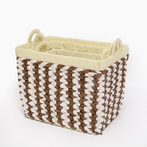 <strong>Cheap</strong> Set of 3 Hand Woven Rope Vegetable Storage <strong>Hamper</strong> <strong>Basket</strong> <strong>Empty</strong> - Product Image 2