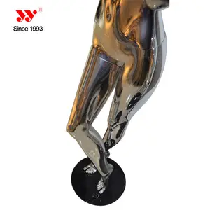 Fiberglass Chrome Abstract Silver Female Full Body Mannequins For Sale