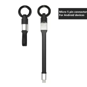 Clé Anneau Micro 5 broches USB Données Câble de Recharge Pour Téléphone Mobile Tablet PC ordinateur portable MP3 walkman