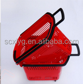 Barato supermercado/Centro Comercial plástico rodando cesta con doble asa para <span class=keywords><strong>la</strong></span> venta - Product Image 4