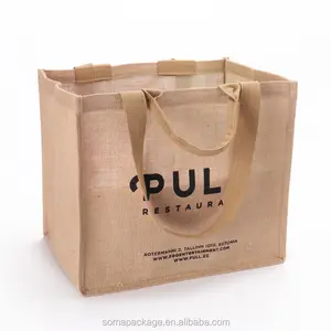 Penjualan pabrik produk baru penampilan elegan tas kanvas paket Sona rami murah untuk hadiah