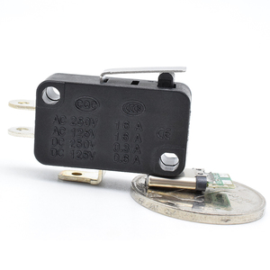 <span class=keywords><strong>Micro</strong></span>-interrupteur tout noir 2 broches <span class=keywords><strong>T125</strong></span> DIP 16A 250V SH10-3 de détection avec poignée - Product Image 1