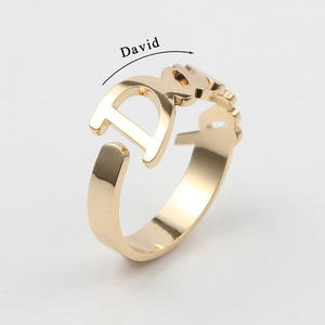 SJ Anello Nome Personalizzato per Gli Uomini e Le Donne Personalizzati Inciso Il Nome di Fatti A Mano Anello Regolabile Anello di Cerimonia Nuziale - Product Image 2