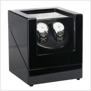 Boîte à remontoir de montre automatique de luxe 2+<span class=keywords><strong>0</strong></span> avec lumière LED bleue, réglages TPD ajustables, arrêt automatique à ouverture du couvercle, boîtier laqué noir brillant - Product Image 3