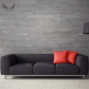 Nouvelle tendance Panneau mural décoratif en bois massif gris moyen Carreaux muraux en bois autocollants pelables et collés - Product Image 1