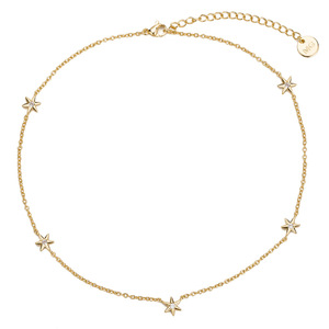 Huilin personalizado oro puro Simple Occidente oro puro Luna estrella geometría collar - Product Image 5
