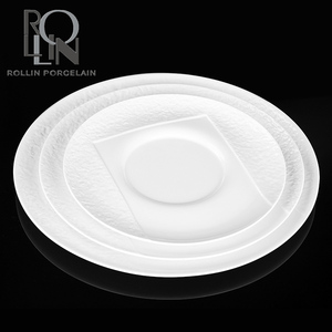 Hotel popular tamaño diferente comida occidental plato grano redondo porcelana plato llano - Product Image 5