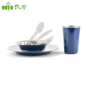 Stainless steel cutlery set dinnerware set with mesh bag