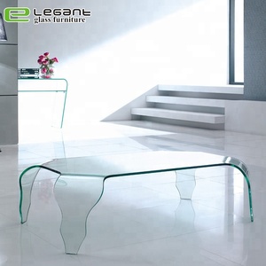 Frosted Color <strong>Elephant</strong> Bent Glass Coffee <strong>Table</strong> - Product Image 3