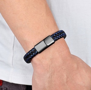Pulsera <span class=keywords><strong>de</strong></span> <span class=keywords><strong>Cuero</strong></span> Genuino Personalizada, Suave y Flexible, con Grabado <span class=keywords><strong>de</strong></span> Logotipo, <span class=keywords><strong>Pulseras</strong></span> <span class=keywords><strong>de</strong></span> <span class=keywords><strong>Cuero</strong></span> para Hombre, Regalo para el Día del Padre o <span class=keywords><strong>de</strong></span> la Madre - Product Image 2