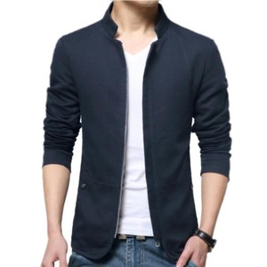 جاكيت YSMARKET رجالي بأربعة ألوان ومقاسات من <span class=keywords><strong>M</strong></span> إلى 5XL، تصميم بياقة واقفة، موضة خريف كاجوال بسحاب، قطعة علوية بقصة ضيقة وأكمام طويلة، ملابس خارجية موديل E2021 - Product Image 3