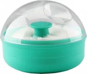 round PP material baby powder puff box for sale