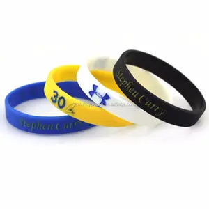 Cheapest promotion custom logo Silicone rubber bracelet band with debossed filled in color