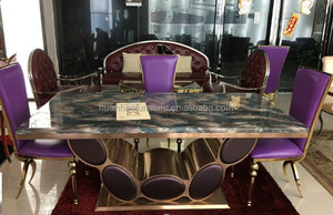 2016 Foshan muebles última 8 plazas rectángulo mesa de comedor de mármol DH-1408 - Product Image 1