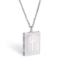 Collier avec médaillon de livre de style vintage, délicat, avec un endroit secret pour cacher des photos, collier de bibliothécaire, bijoux, boîte à photos
