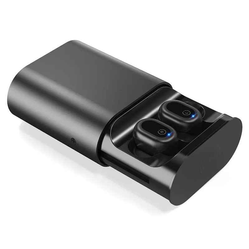 IPX8 निविड़ अंधकार ब्लूटूथ 5.0 के साथ Mic के साथ वायरलेस हेडसेट ईरफ़ोन स्टीरियो Earbuds धातु चार्ज मामले गहरी बास Headphones