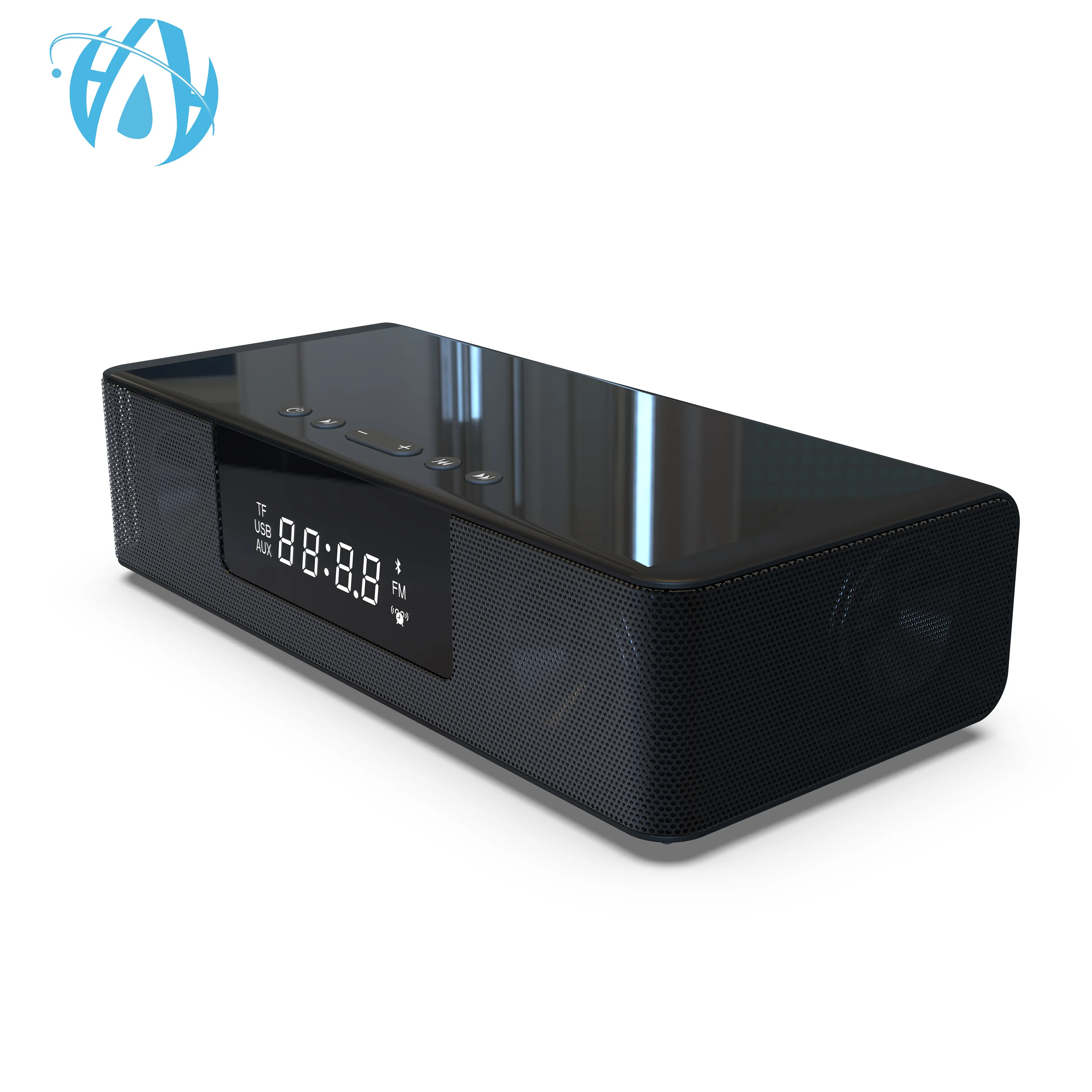 10 W mini best good quality super bass 무선 휴대용 bluetooth 스피커 와 alarm clock 치 charger