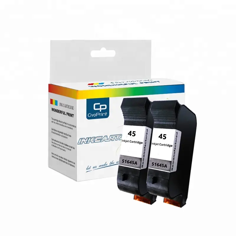 Civoprint High Quality And Large Capacity Black Ink Cartridge 45 51645A Ink Box For Garment Machine