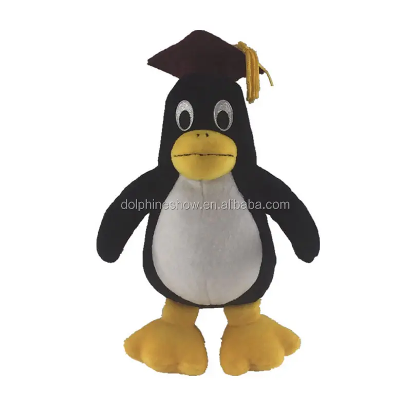 Promotional New Cartoon Stuffed Animal Custom Penguin Plush Toy Cheap Black Graduation School Penguin Toys