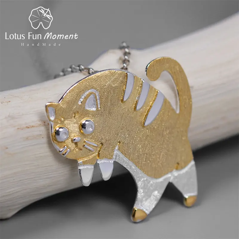 Lovely Style 925 Sterling Silver Scared Cat Design 925 Sterling Silver Pendant Designs For Women Jewelry