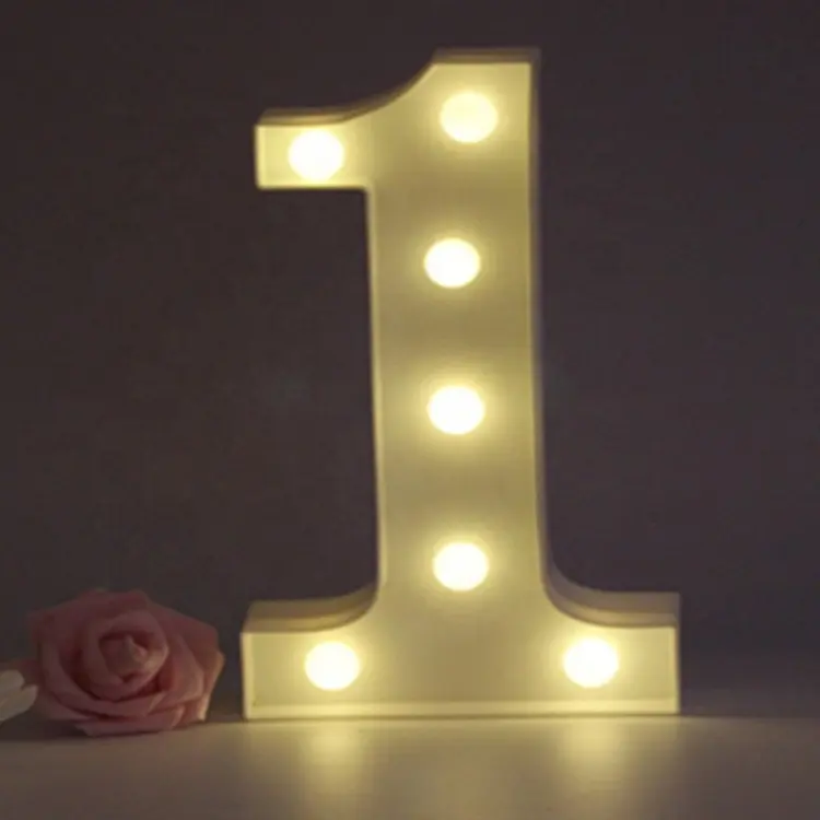 LED número 1 en forma de marquesina luz único 0-9 de mesa LED lámpara de amor de los niños la luz de noche y a casa decoración